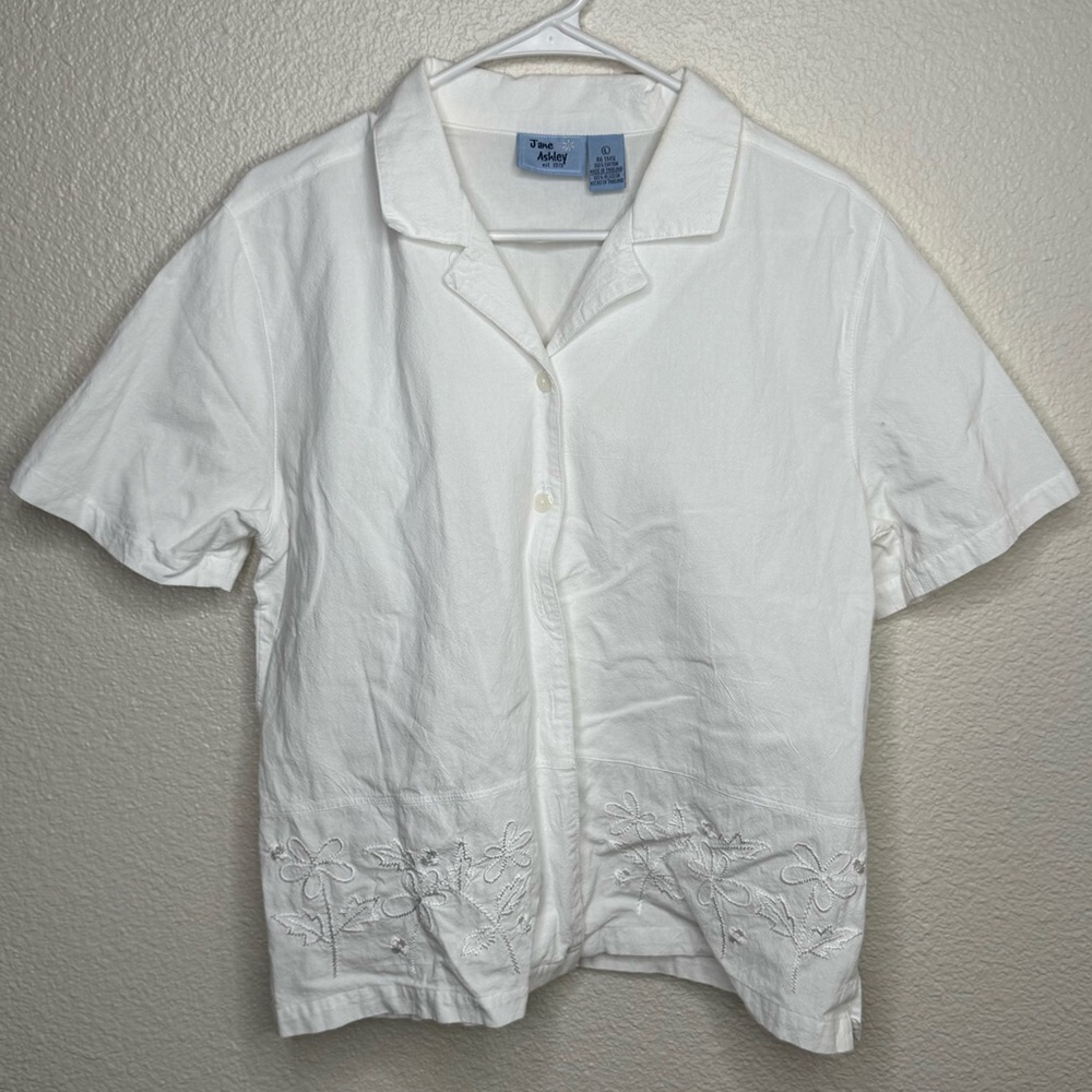 Jane Ashley White Embroidered Casual Shirt